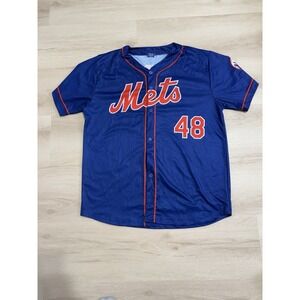MLB New York Mets Jacob deGrom #48 Baseball Blue Jersey Men's Size XL